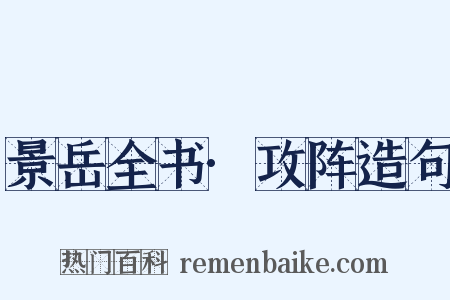 景岳全书·攻阵造句是什么意思的图片